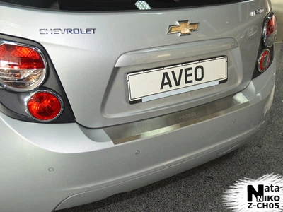Накладка на бампер Chevrolet Aveo 2011- с загибом NataNiko Z-CH05