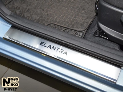 Накладки на пороги Hyundai Elantra MD 2012- premium NataNiko P-HY17