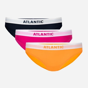 Набір трусиків сліпів жіночих бавовняних Atlantic 3LP 178 XL 3 шт GRA/ROZ/POM (5903351349116)