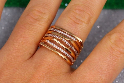Кольцо Xuping Jewelry винтовые ступеньки р 17 золотистое