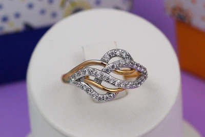Кольцо Xuping Jewelry с родием загадка р 16 золотистое