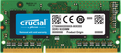 Пам'ять Crucial 8GB SO-DIMM DDR3L 1600 MHz C11 1,35V (CT8G3S160BM)