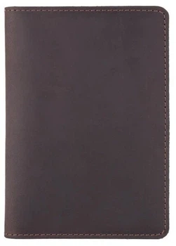 Обложка для паспорта из кожи Hi Art PB-03S Shabby Gavana Brown Темно-коричневый