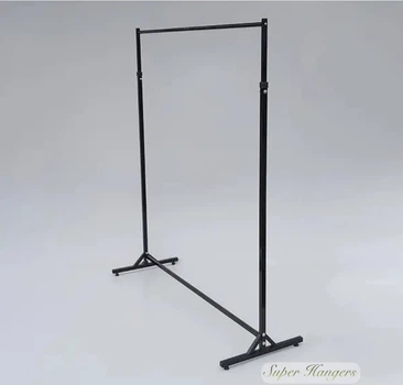Одинарная телескопическая стойка вешалка для одежды 169/210×150×61 см черного цвета УСТРЧ210