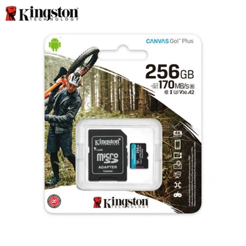 Карта пам'яті Kingston microSDXC 256GB Class 10 V30 до 90 МБ/с R-170MB/s +SD-адаптер (SDCG3/256GBSP)