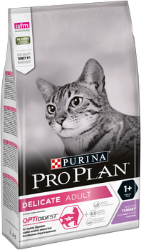 Комплект кормов Purina Pro Plan Delicate для кошек с чувствительной пищеварительной системой сухой с индейкой 1.5 кг + влажный с индейкой 2х85 г (7613039767788)
