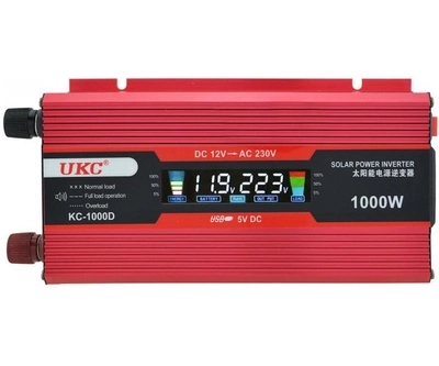 Преобразователь авто инвертор UKC 12V-220V 1000W LCD KC-1000D (gr_005070)