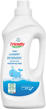 Рідкий пральний порошок Friendly organic без запаху 1000 мл (20 прань) ФР-00000351