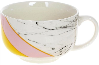 Кружка (чашка) фарфорова Marble 500мл Pink-Gray Bona DP118112