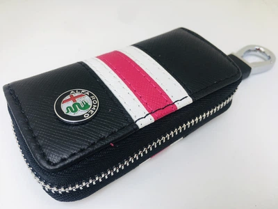 Ключница для авто KeyHolder Prestige Car ALFA ROMEO Черно-белая с красным