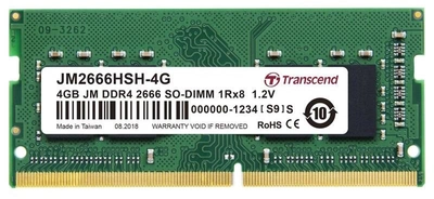 Пам'ять SoDDR4 4GB Transcend 2666MHz PC4-21300 (JM2666HSH-4G)