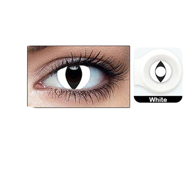 Линзы контактные цветные CLOWN (white/black) + контейнер для Хэллоуин, Halloween Косплей, аниме Черный + белый (10900305)