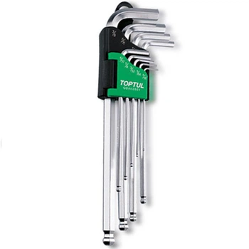Комплект шестигранников дюймовых с шаром 1/16"-3/8" 9ед. Toptul 000257308