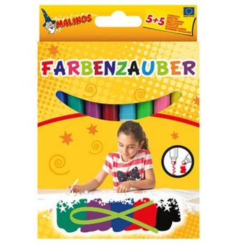 Фломастеры Malinos Farbenzauber светлые рисуют по тёмным 10 (5+5) шт (MA-300009)