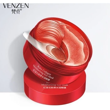 Гидрогелевые патчи под глаза VENZEN Ruby Collagen Moisturizing Eye Mask с коллагеном, аллантоином и экстрактом красных морских водорослей Карраген 60 шт (YX01136)