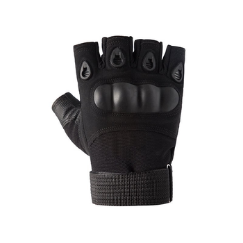 Рукавички без пальців Combat розмір XL (військові, штурмові, похідні, армійські, захисні, мисливські) Чорний