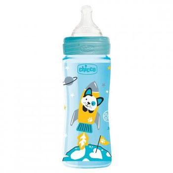 Пляшечка для годування Chicco пластикова Well-being Physio Colors із силік. соскою 4м+ 330 (28637.20)