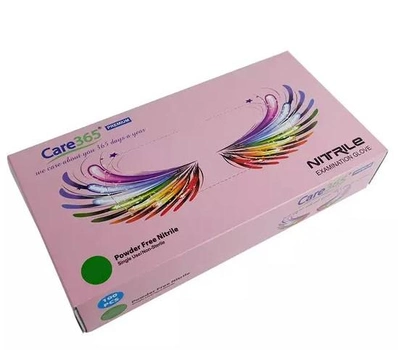 Рукавички нітрилові M рожеві Care365 Premium неопудрені 100 шт