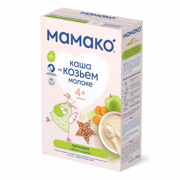 Дитяча каша MAMAKO молочна гречана з яблуком та морквою на козячому молоці 200 (1105400)