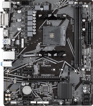 Материнская плата Gigabyte A520M H (sAM4, AMD A520, PCI-Ex16)