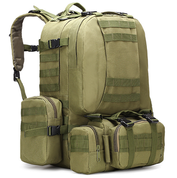 Тактичний Штурмової Військовий Рюкзак ForTactic з підсумкими на 50-60литров Олива TacticBag
