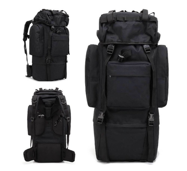Тактичний туристичний рюкзак ForTactic на 65-70 літрів Чорний