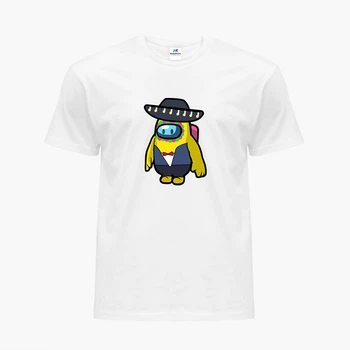 Дитяча футболка Амонг Ас Бравл Старс Поко (Among Us Brawl Stars Poco) (9224-2591) 110-116 см Бавовна Білий
