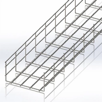 Лоток сетчатый CMS 200х100х2500, проволока Ø4 мм, белый цинк CMS-WBC4-100100Z