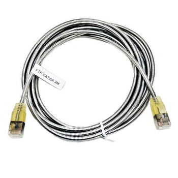 Патч-корд армований Kingda 2м, FTP, cat.6A, RJ45, мідь, сріблястий, PAFT7200-C6a-MS