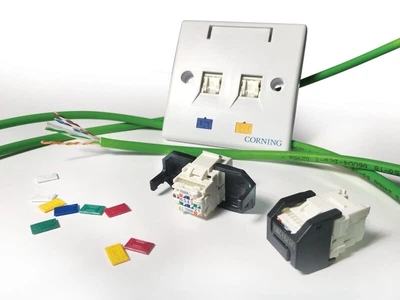 Модуль Corning Keystone RJ-45, UTP, сat.5e, белый, FQ100020723