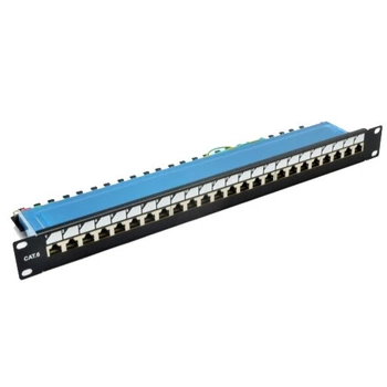 Сетевая патч-панель Kingda 19", 24 порта, 1U, cat.6, FTP, 6PLDN-F24BK