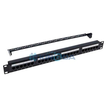 Патч-панель Kingda 19", 24 порта, UTP, сat.5e, 1U, c органайзером KD-PP07-UTP-C5e-24P