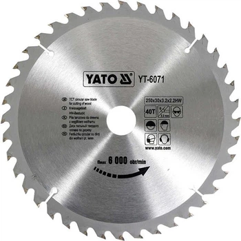 Диск YATO пильный по дереву 250 Х 30 X 3.2 X 2.2 мм (YT-6071)