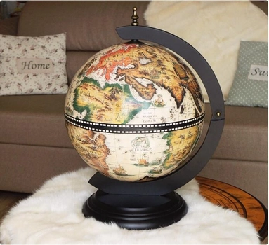 Глобус бар настольный Карта мира в черно-белом цвете сфера 33 см