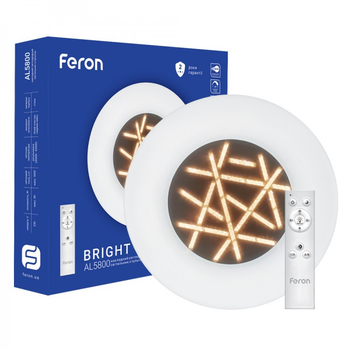 Светильник SMART люстра LED 80W круг, 5600Lm 3000K-6500K (480*85mm) AL5800 FERON
