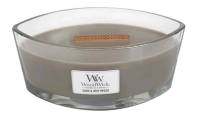 Ароматическая свеча Woodwick Ellipse Sand & Driftwood с ароматом древесины и песка 453 г