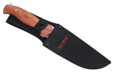 Охотничий нож в чехле с деревянной ручкой GP NO1519 26см