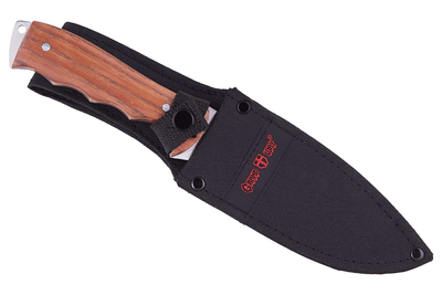 Охотничий нож в чехле с деревянной ручкой GP NO1525 26см