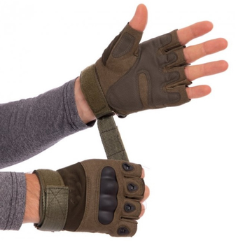 Тактические безпалые перчатки COMBAT, перчатки штурмовые, размер XL, цвет хаки