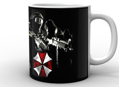 Чашка с принтом белая Resident Evil Обитель зла корпорация RE.02.003.256 Кружка керамическая 0,33