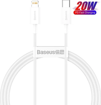 USB кабель для iPhone Type C на Lightning BASEUS Superior Series Fast Charging Data Cable (1.5 m, 20W, PD 2.0, 480 Mbps). White