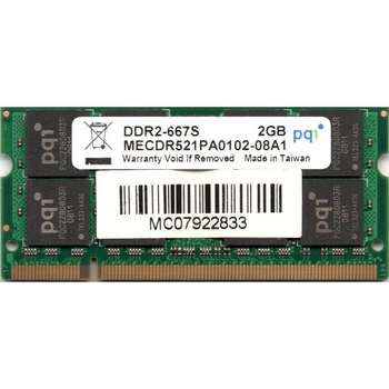 БУ Оперативная память 2 ГБ, DDR2, для ноутбуков, PQI (667 МГц, 1.8 В, CL6, MECDR521PA0102-08A1)