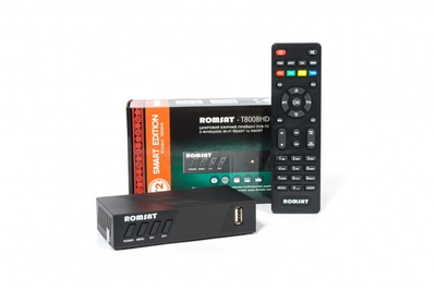 ТВ-ресивер DVB-T2 Romsat T8008HD Smart T2 тюнер с интернет приложениями и кабельным ТВ