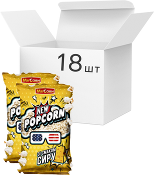 Упаковка попкорну Mr'Corn зі смаком сиру 70 г х 18 шт (1.26 кг) (4820183270559)