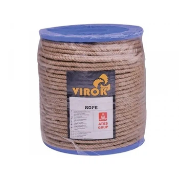 Канат джутовый ЕВА 8 мм/200 м (+-) 5% на пластиковой бобине ТМ "VIROK" 86V017