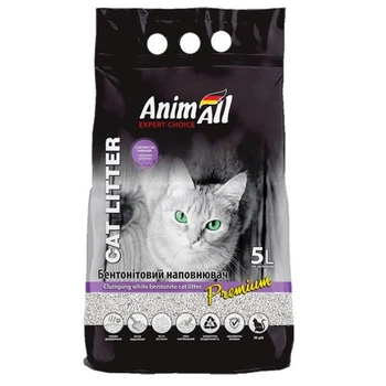 Бентонітовий наповнювач AnimAll Lavender, з ароматом лаванди, 5 л