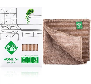Салфетка GreenWay Green Fiber HOME S4, Скрабер Твист, бежевый (08035)