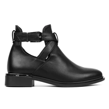 Ботинки кожаные Woman's heel 38 черные (О-886)