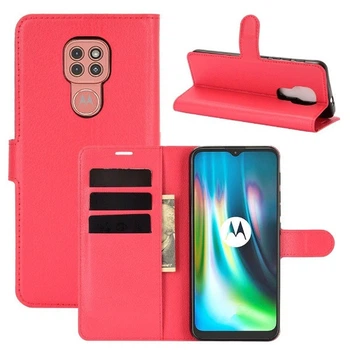 Чохол IETP для Motorola Moto G9 Play шкіра PU з візитницею червоний