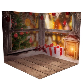 Новогодний угловой фотофон, виниловый 120x120см, Frontlit 450 г/м2 №58502